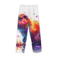 thumbnail image 3 of Vsdgher Watercolor Butterfly Guinea Pig Print Mens Pajama Pants Sleep & Lounge Pants, PJ Bottoms With elastic waistb and Pockets, 3 of 5