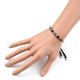 thumbnail image 4 of Adjustable Slider Bracelets Nylon Cord Bracelets with Natural Black Agate(Dyed & Heated) Beads Non-Magnetic Synthetic Hematite Beads and Brass Beads Golden Inner Diameter: 3/4 inch~3-1/8 inch(2~8cm), 4 of 5
