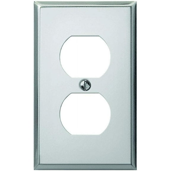 Jackson Deerfield 9CS108 Classic Brite Duplex Receptacle Wall Plate, Chrome Finish