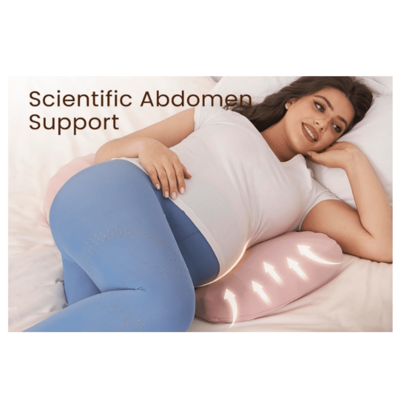 Pregnancy Pillow for Sleeping Memory Foam Pillow for Side Sleeper, Maternity Pillow Support for Back, Belly, HIPS for Pregnant Women, Portable and Adjustable Travel Wedge Pink