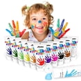 thumbnail image 1 of Set de pintura para dedos ABEIER, lavable, no tóxico, 12 x 60 ml, de 1 a 10 años, 1 of 7