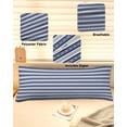 thumbnail image 6 of Navy Blue Striped Body Pillow Cover, Pillowcase Protectors with Zipper, Breathable Decorative Throw Pillow Case Cover, Farmhouse Striped Geometric Art Pillow Shams for Couch Sofa 20x60Inch, 6 of 8
