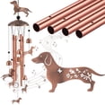 thumbnail image 1 of Campanilla de viento Briwooody Dachshund de metal para decoración exterior de 92 cm, 1 of 6