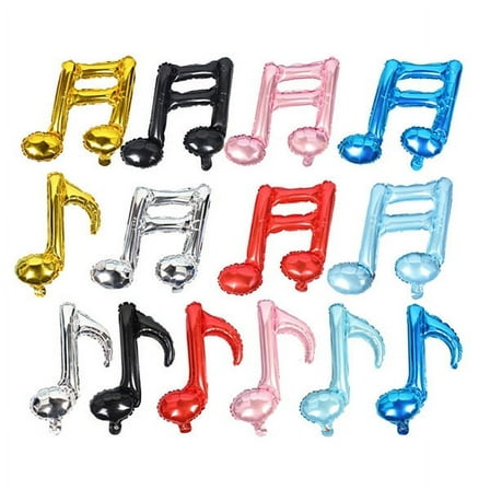 FRCOLOR Music Note Mylar Balloon Pink Foil Birthday Party Decoration Durable Reusable