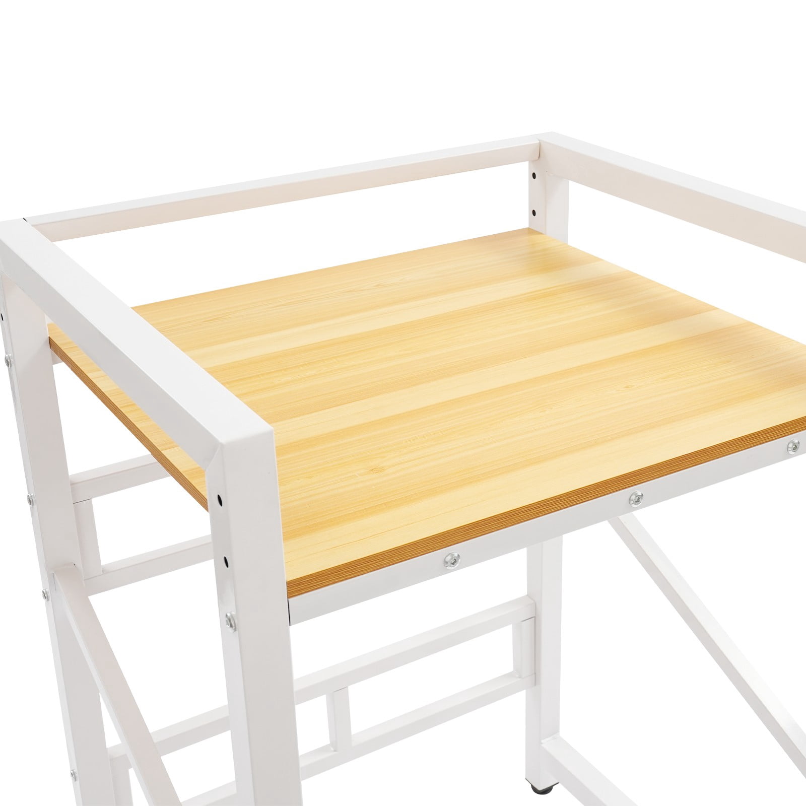White+Yellow Freestanding Washer Dryer Stacking Rack Stand Adjustable Washer&Dryer Stacking Rack with Top Guardrail