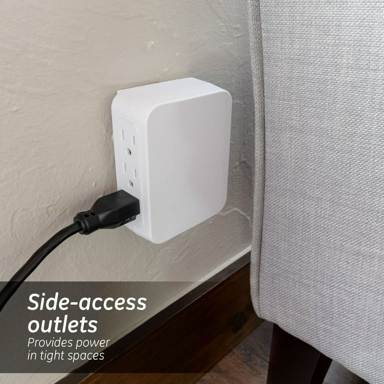 GE Pro 6-Outlet Side-Access Wall Adapter Surge Protector