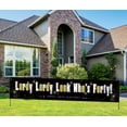 thumbnail image 2 of Funny 40th Birthday Banner Lordy Lordy Look Who's Forty Yard Sign Black and Gold 40 Birthday Party Decorations for Outdoor Lawn, 2 of 4
