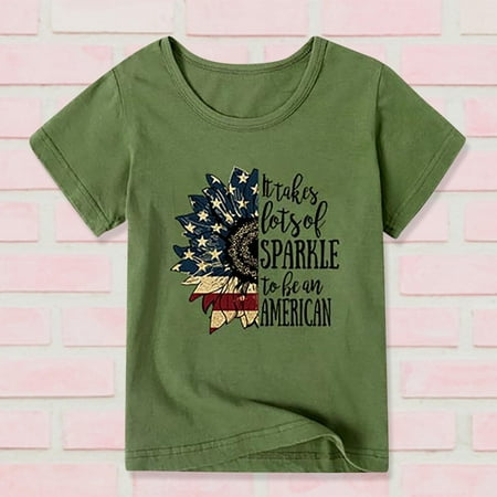 

YWDJ Matching Pajamas for Family Independence Day Mommy And Me Clothes Short Sleeve T-shirt Mother Daughter Family Top Green(Wine Gray Green Women M)