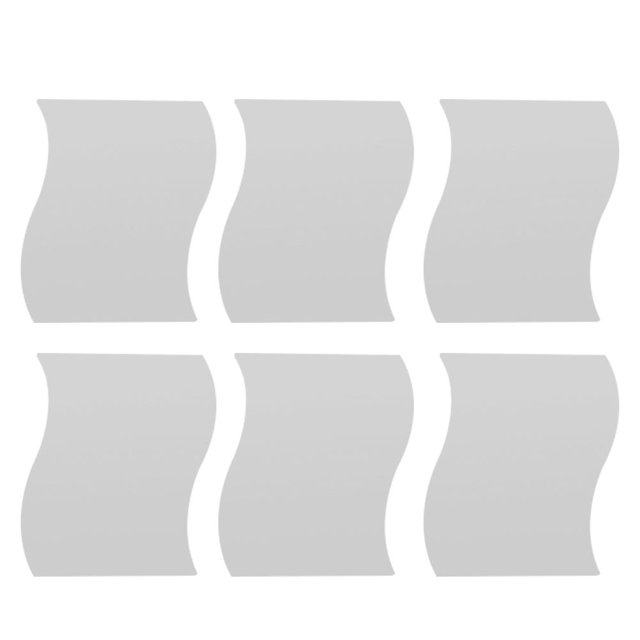 Wdftyju 6 piezas de pegatinas de pared de espejo 3D con forma de onda extraíble para decoración del hogar (plata) Wdftyju 2cz2sl3wr7sp3sv7D02