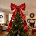 thumbnail image 3 of MODANU Christmas Tree Topper Bow, 47in Red Christmas Tree Bows, Satin Christmas Wreath Bows for Home Party Wedding Car Holiday Decor Supplies, 3 of 9