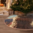 thumbnail image 5 of Daiia Fluffy Alpaca Mountain Meadow Drawing Merry Christmas Tree Skirt , Xmas Large Lace-up Tree Skirt, Santa Snowflakes Rustic Home Decorations New Year Party Farmhouse Decor-30", 5 of 6