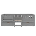 thumbnail image 6 of Bellemave Twin Size Montessori Bed Storage and Stairs, Wood Daybed with Bookcase and Guardrails, Twin Floor Beds Frame with 2 Drawers for Room, No Box Spring Needed（Gray), 6 of 8