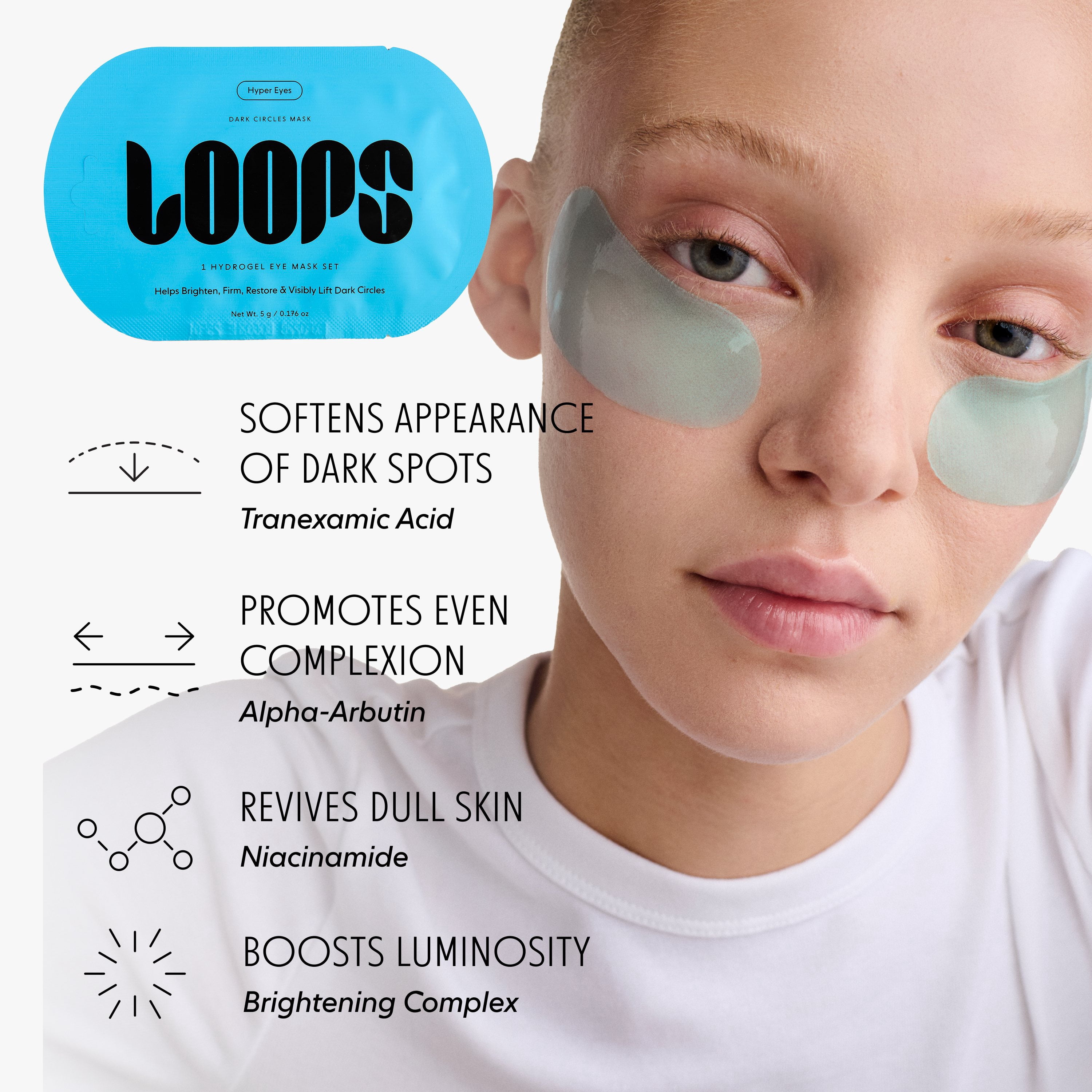 Loops Bright Eyes Revival Set Assorted Eye Masks, 0.528 oz, 3 Pack