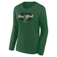 thumbnail image 2 of Women's Logo Athletic Green New York Jets Grip Long Sleeve T-Shirt, 2 of 3