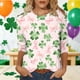 thumbnail image 1 of TaTaai Women's Fashion St. Patrick's Day Unstructured Print Loose Casual Round Neck 3/4 Sleeve T-Shirt Pullover Gift, 1 of 6