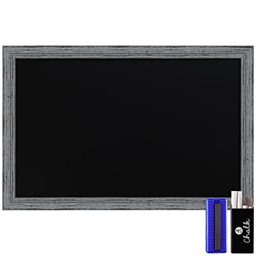 HBCY Creations Tableau Mural Magnétique Noir Rustique, Taille Extra Grand 24 Pouces x 36 Pouces, Tableau Décoratif Encadré - Idéal pour la Décoration de Cuisine, Mariages, Menus de Restaurant et Plus! (24 Pouces x 36 Pouces)