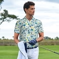 thumbnail image 3 of Vsdgher Floral In Blue Polo Shirts for Men, Men's Short Sleeve Stretch Polo Shirt, Shirts for Men-4X-Large, 3 of 6