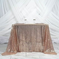 BalsaCircle 90" x 90" Blush Square Sequined Table Overlays Wedding Party Tablecloth