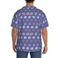 thumbnail image 7 of PAYOHTO Boho Rows Of Flowers And Leaves Mens Hawaiian Casual Short-sleeved Shirt Tropical Summer Beach Button Down Shirts, 7 of 7