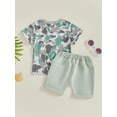 thumbnail image 4 of Nygoyerh 6M 12M 18M 24M 3T 4T Toddler Baby Boys Summer Clothes Short Sleeve Duck Embroidery Camouflage Tops with Drawstring Shorts 2Pcs Infant Casual Short Pants Sets, 4 of 8