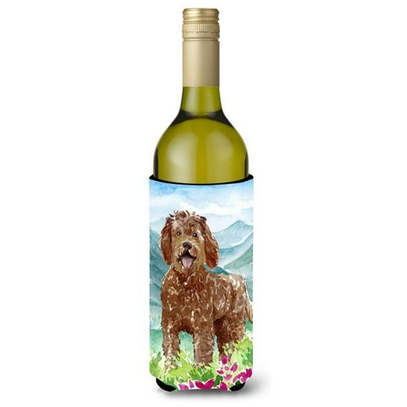 Mountain Flowers Labradoodle Wine Bottle Beverage Insulator Hugger