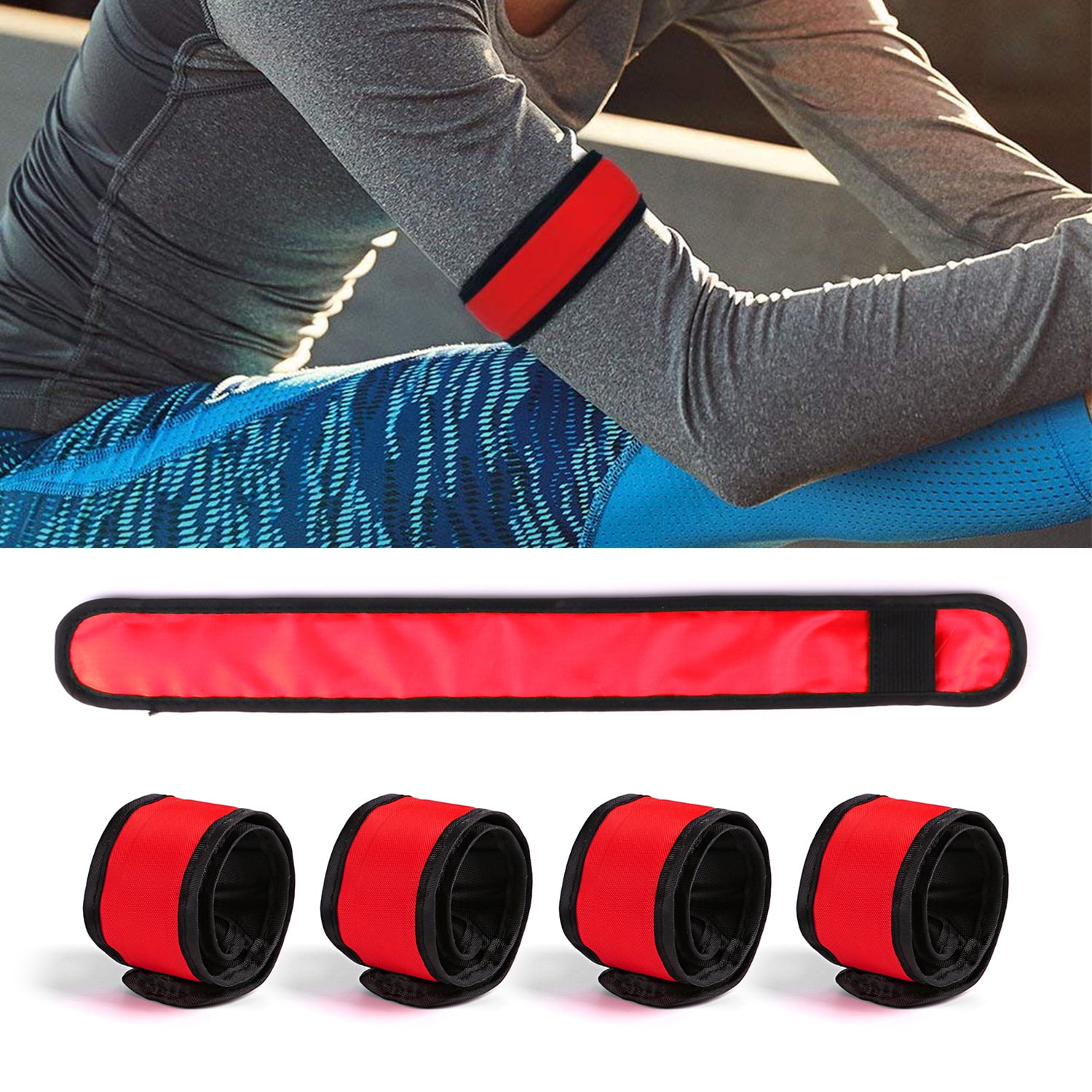 5 Pack LED Slap Armband Lights Glow Band for Running Jogging Walking