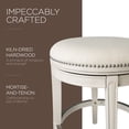 thumbnail image 5 of Maven Lane Alexander Backless Counter Stool in White Oak Finish w/ Natural Color Fabric Upholstery, 5 of 7