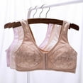 thumbnail image 2 of Npasoilc front open bras for women full coverage Wireless Bra No UnderwireWomen's Large Size Solid Color Front Buckle Without Steel Ring Sponge And Seamless Underwear Daily Bra, 2 of 9