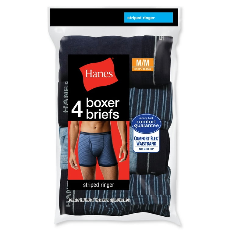 Hanes Men's 4-Pack Boxer Briefs X-Temp Cotton No Ride Up FreshIQ