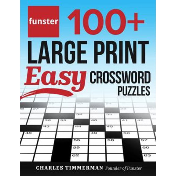 Pre-Owned Funster 100  Large Print Easy Crossword Puzzles: Crossword Puzzle Book for Adults (Paperback) 1953561020 9781953561022