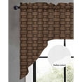 thumbnail image 2 of Dark Brown Rattan Swag Valances for Windows, Small Curtains Drapes, Vintage Abstract Wicker Texture Kitchen Window Curtains Over Sink Rod Pocket Window Treatment Valance for Bedroom/Bathroom 56"x36", 2 of 5