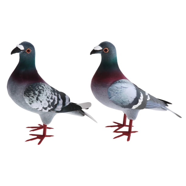 Adornos de paloma de simulación Figuras de pájaros realistas Paloma artificial en miniatura 2 uds estilo C