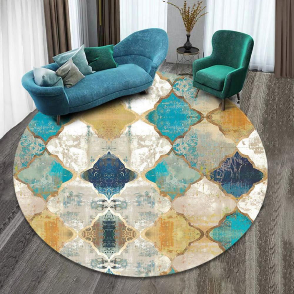 3D Home Living Room Floor Mat Bottomless Hole Shaggy Carpet Anti-Skid Rug