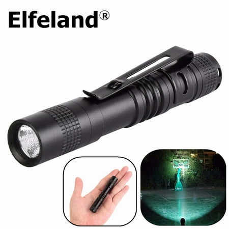 R3 9cm Mini LED Flashlight Torch Portable Clip Light Pen Torch Lamp Flashlight Pocket Penlight Lighting Light for Camping Hiking Security AAA (Not Included