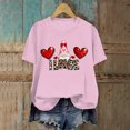 thumbnail image 4 of larppty Valentines Day Cute Love Heart Gnome Leopard Women Girls T-Shirt Fashion Clothes (Pink, XL), 4 of 6