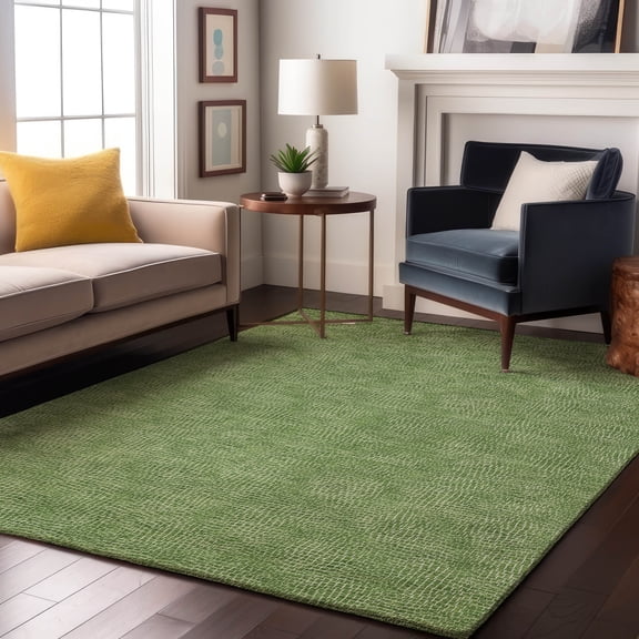 Addison Rugs Mayfield Premium Machine Washable Transitional Geometric Green Rectangle Rug, 8' x 10'