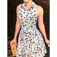 thumbnail image 1 of Robe Sans Manches à Imprimé Abstrait avec Boutons devant, Robe Décontractée à Taille Nouée et Col pour le Printemps et l'Été, Vêtements pour Femmes, 1 of 10