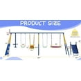 thumbnail image 4 of SENCHO GINSYTALIOR Swing Set for Kids Outdoor Swing Sets Heavy-Duty Metal Swing Set with Trampoline Backyard Swing Set Holds Up to 440lbs for Ages 3-8, 4 of 14