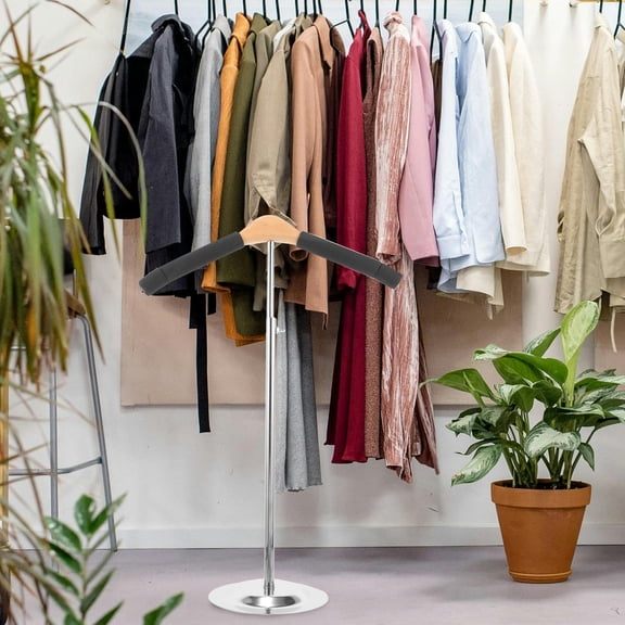NICERIO Minimalist Black Clothing Stand with T Shaped Stability for Store and Home Use