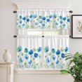 thumbnail image 6 of Dusty Blue Curtain Valances Set Solid Color Kitchen Curtains 36&nbsp;inch Length Rod Pocket Valance and Tiers 3 Piece Set Small Bedroom Bathroom Laundry Decor, 6 of 9