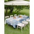 thumbnail image 4 of Outdoor Tablecloth with Umbrella Hole for Patio/Picnic/Party/Camping, Coastal Coral Waterproof Table Cloth Rectangle Table Cover Washable, Ocean Starfish Beach Conch Mist Lake Blue Marine (52"x 70"), 4 of 9