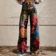 thumbnail image 1 of WILLBEST Jeans Mujer Pantalones Vaqueros de Pierna Ancha para Mujer, de Cintura Alta, Estilo Años 90, Con Estampado Floral, Informales, Cómodos y Elásticos, a La Moda. 1179 XXXXL, 1 of 7