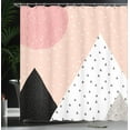 thumbnail image 3 of Ambesonne Pastel Shower Curtain, Shapes and Dotted Ornaments, 69"Wx75"L, Blush Peach and Dark Grey, 3 of 4