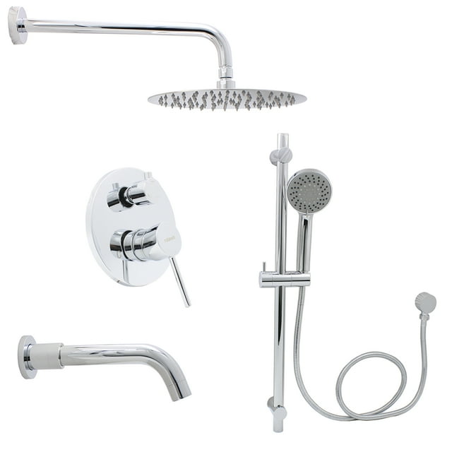 Accesorios Baño Redondo Regadera Rubinett Con Teléfono Salida De Tina Cromado