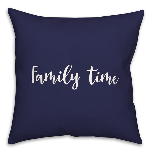 Creative Products Family Time in Navy 18 x 18 Spun Poly Pillow