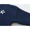 thumbnail image 5 of Bobifish Toddler Light Blue Crew Neck Sweater White Floral Applique Long Sleeve Sweaters Knitted Soft Casual Daily Wear Kids Cute Pullover, 5 of 6