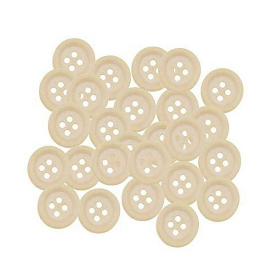 Wooden Buttons - Round Wood Buttons for Crafts Sewing Sweater by Mandala Crafts, Natural Color Bulk 200 PCs 10mm 3/8 Inch Button with 4 Hole
