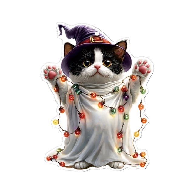 Llavero colgante de gato acrílico de Halloween CLLC, lindo diseño de calabaza para coche y mochila, decoración duradera que no se decolora, accesorio festivo y de uso diario para decoración del hogar