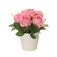 thumbnail image 2 of yaaqii Artificial Rose Flower Small Tree Pot Fake Plants Potted Decoration Garden Decor, 2 of 8