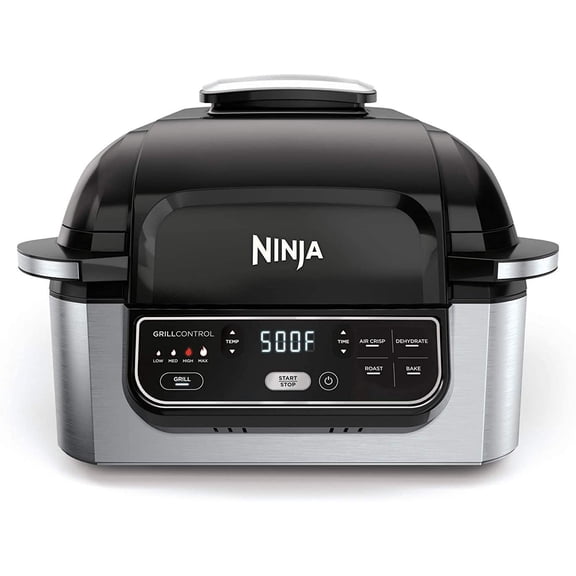 Restored Ninja Foodi 5in1 Indoor Grill with Air Fry, Roast, Bake & Dehydrate (AG302) (Refurbished)